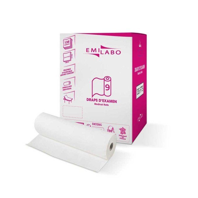 DRAP D'EXAMEN EMILABO GAUFRE BLANC 2 PLIS 50X35 135 FTS