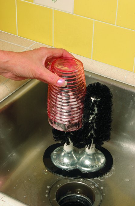 Brosse lave-verres ventouses